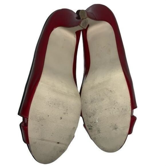 Madden Girl Red Patent Peep Toe Heels Womens Shoes Size 7M - Picture 5 of 6